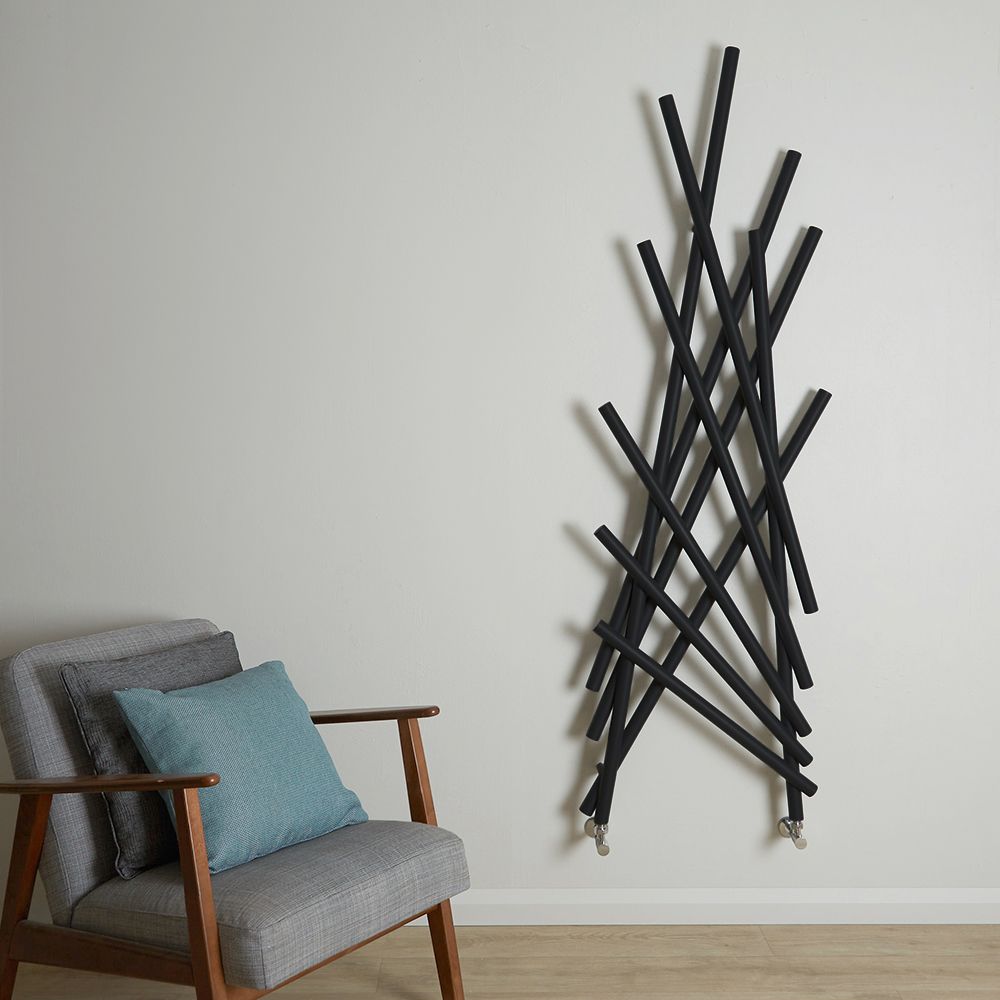 Design-Heizkörper Way Shanghai, Schwarz, 1734mm x 567mm – Lazzarini x Hudson Reed