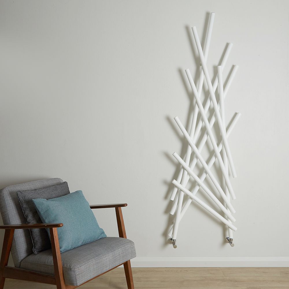 Design-Heizkörper Way Shanghai, Mineralweiß, 1734mm x 567mm – Lazzarini x Hudson Reed