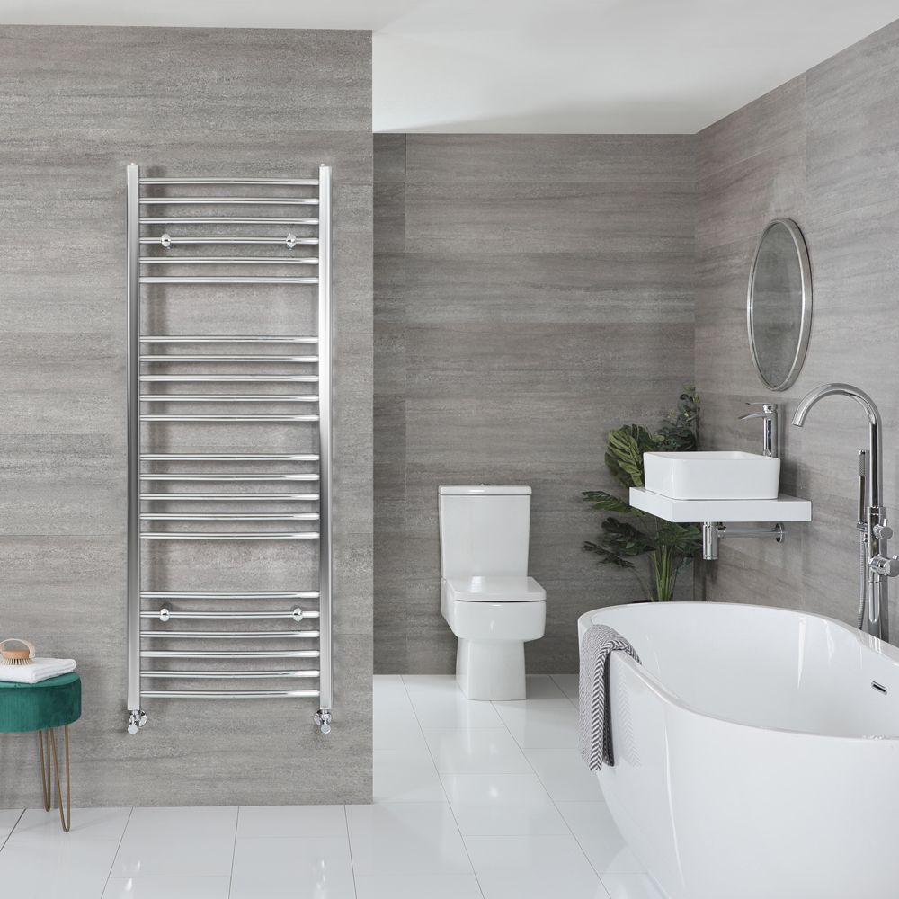 Handtuchheizkörper Chrom Gebogen 1600mm x 600mm 455W – Kent