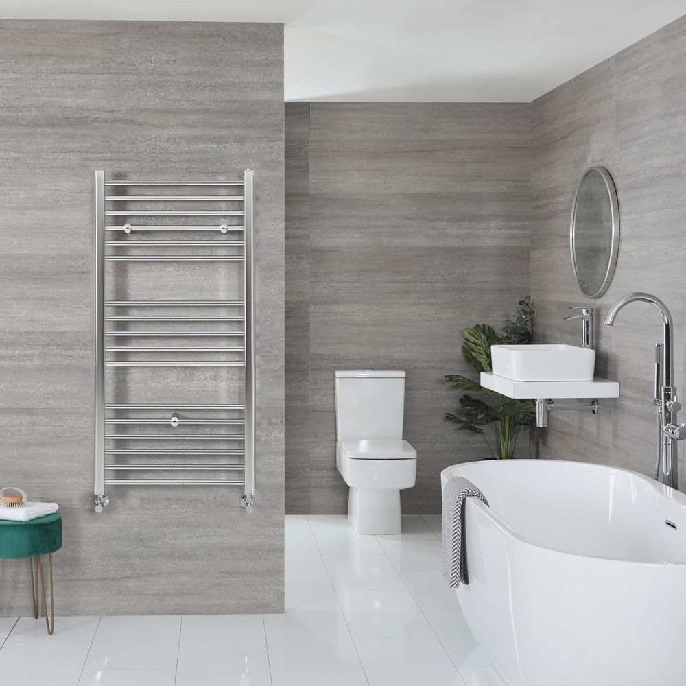 Handtuchheizkörper Chrom Flach 1200mm x 600mm 452W – Kent