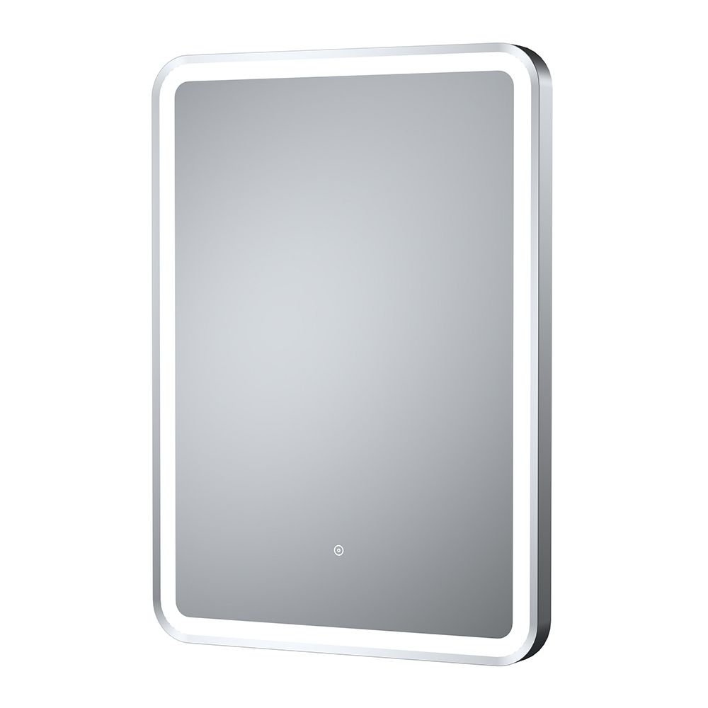 Beleuchteter 21W LED-Spiegel 500mm x 700mm mit einem Rahmen in Silber