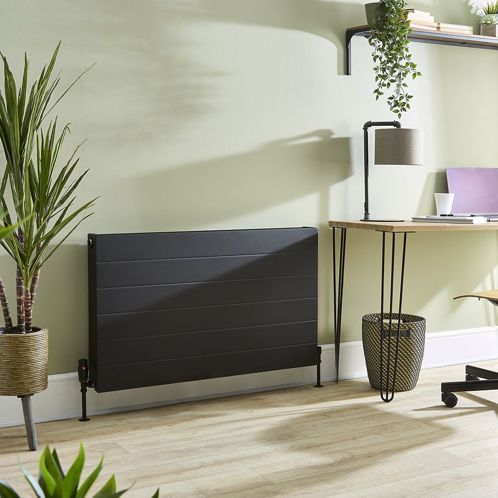 Design Flachheizkörper (Typ 22) Horizontal | Größe wählbar - Schwarz - Alora