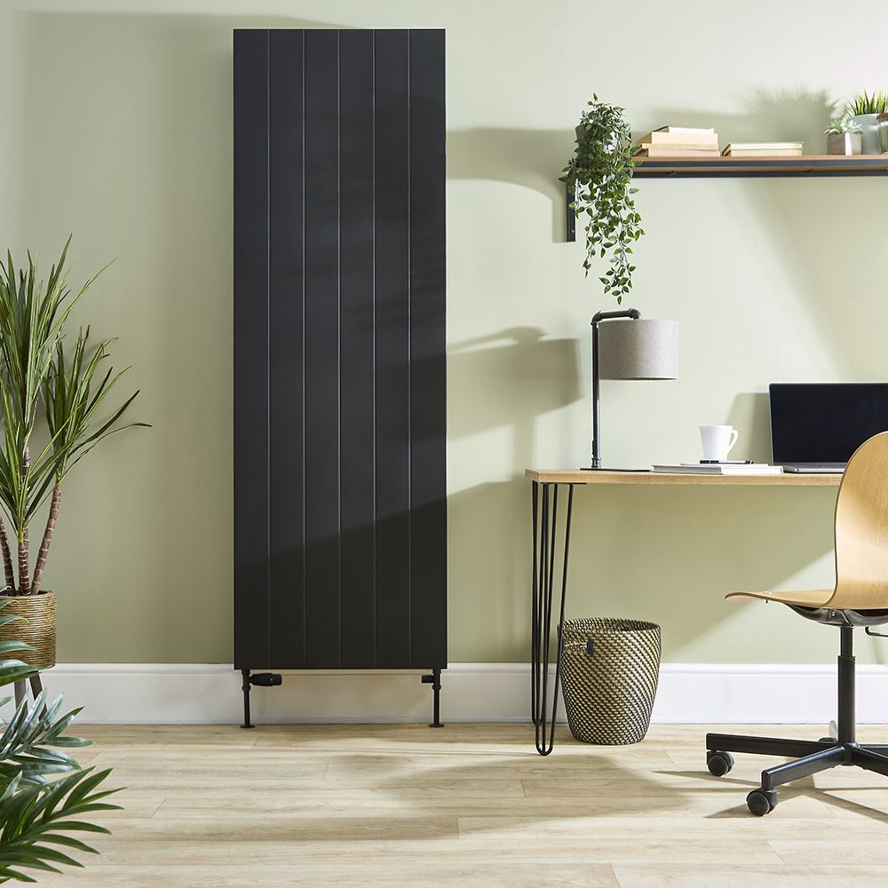 Design Flachheizkörper (Typ 20) Vertikal | 1800mm Breite wählbar - Schwarz – Alora