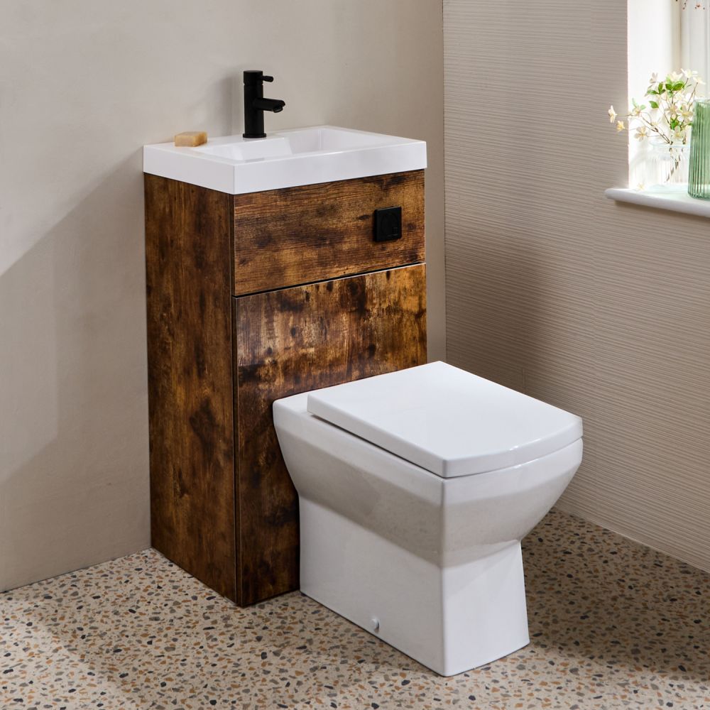 Modernes 2-in-1-Waschbecken- und WC-Element mit Halwell WC – 500mm x ...