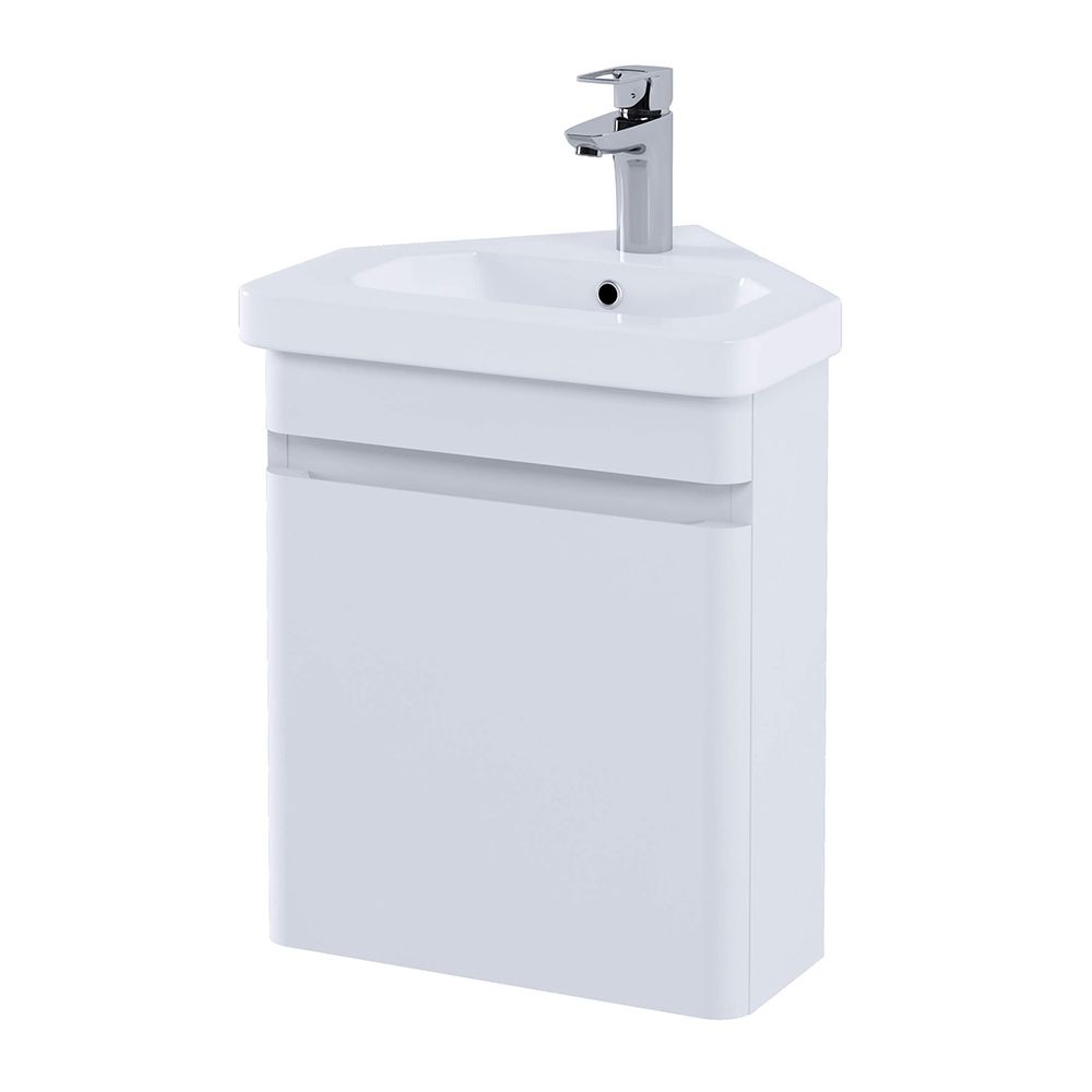 Eckwaschbecken mit Unterschrank 450mm – Mattweiß – RAK Resort x Hudson Reed