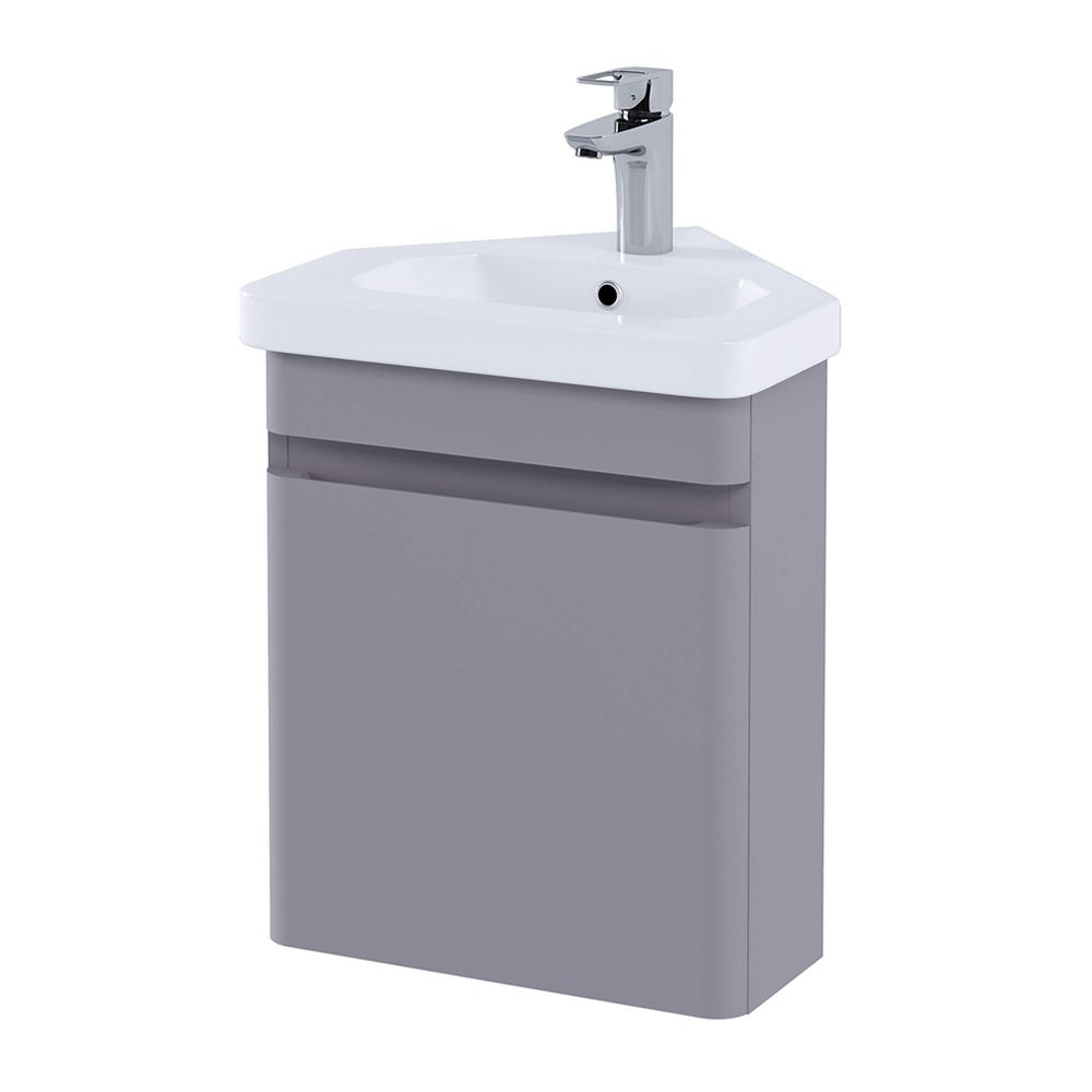 Eckwaschbecken mit Unterschrank 450mm – Champignon Matt – RAK Resort x Hudson Reed