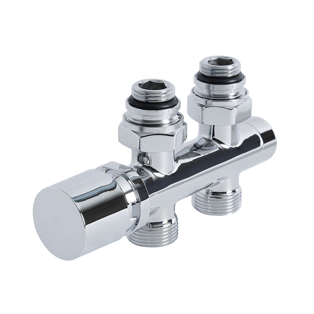 Hudson Reed - Chrom Hahnblockventil gerade mit auswählbaren Adaptern