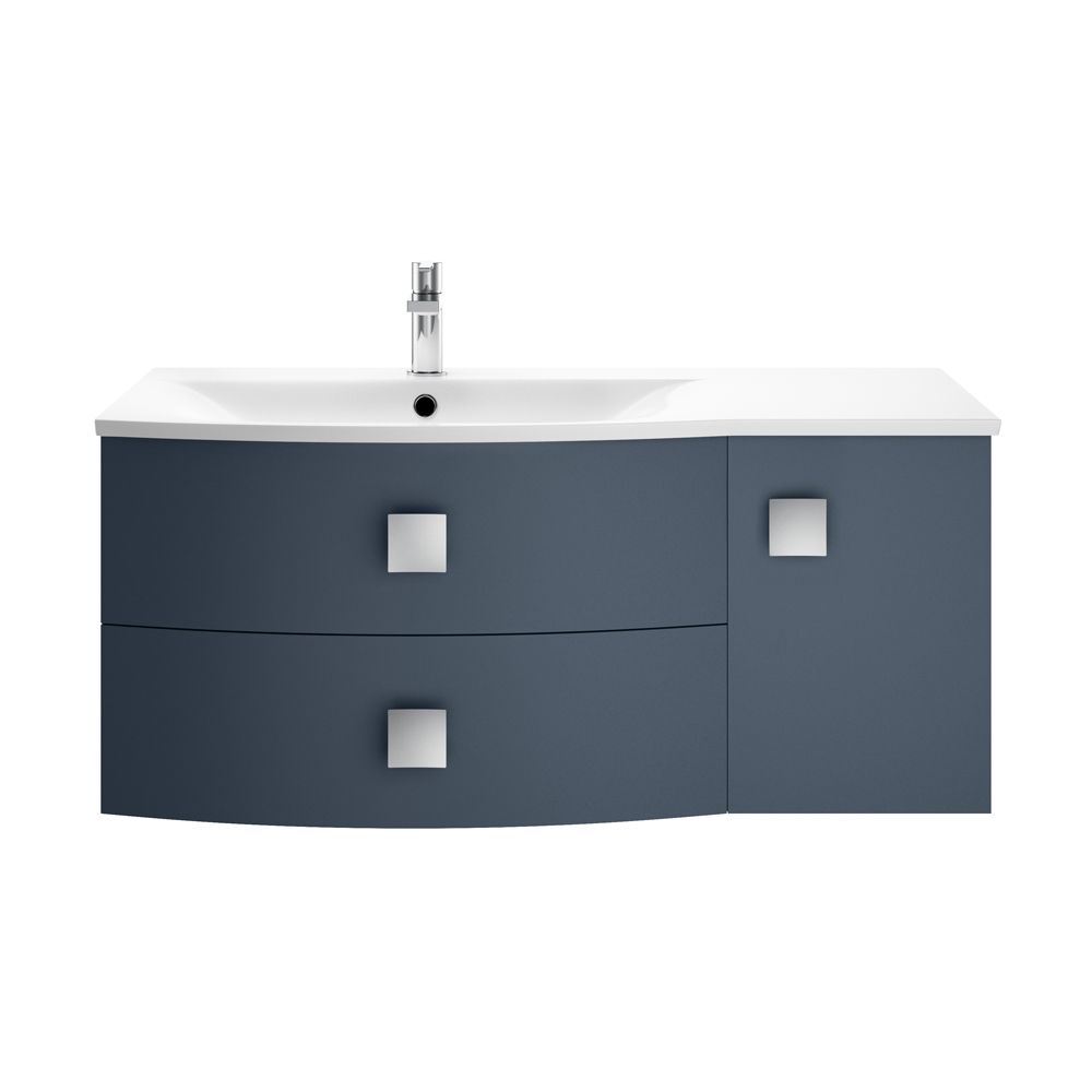 Geschwungener Waschtischunterschrank mit Waschbecken 1010mm | Rechts- oder Linksbündig - Farbe wählbar – Sarenna