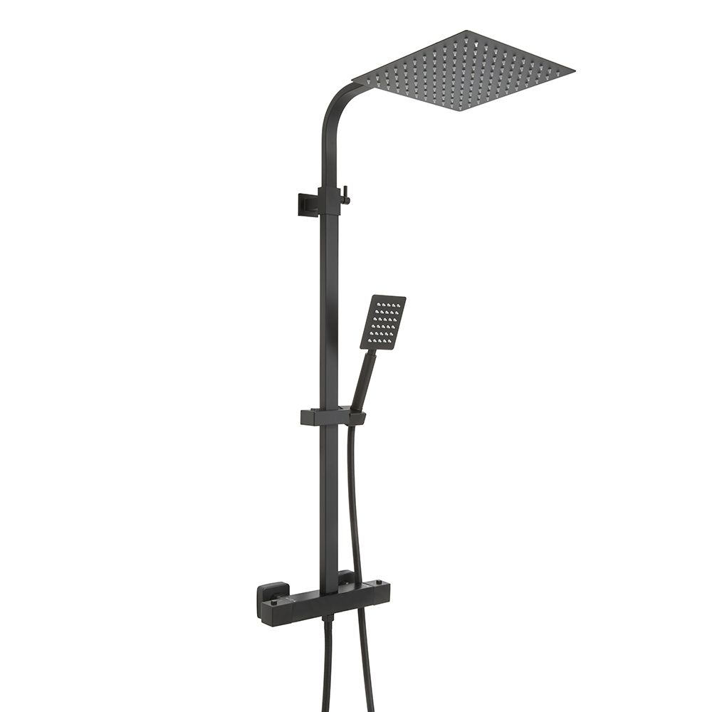 Thermostatische Duschsäule inkl. eckigem Duschkopf und Handbrause – Farbe wählbar - Arvel