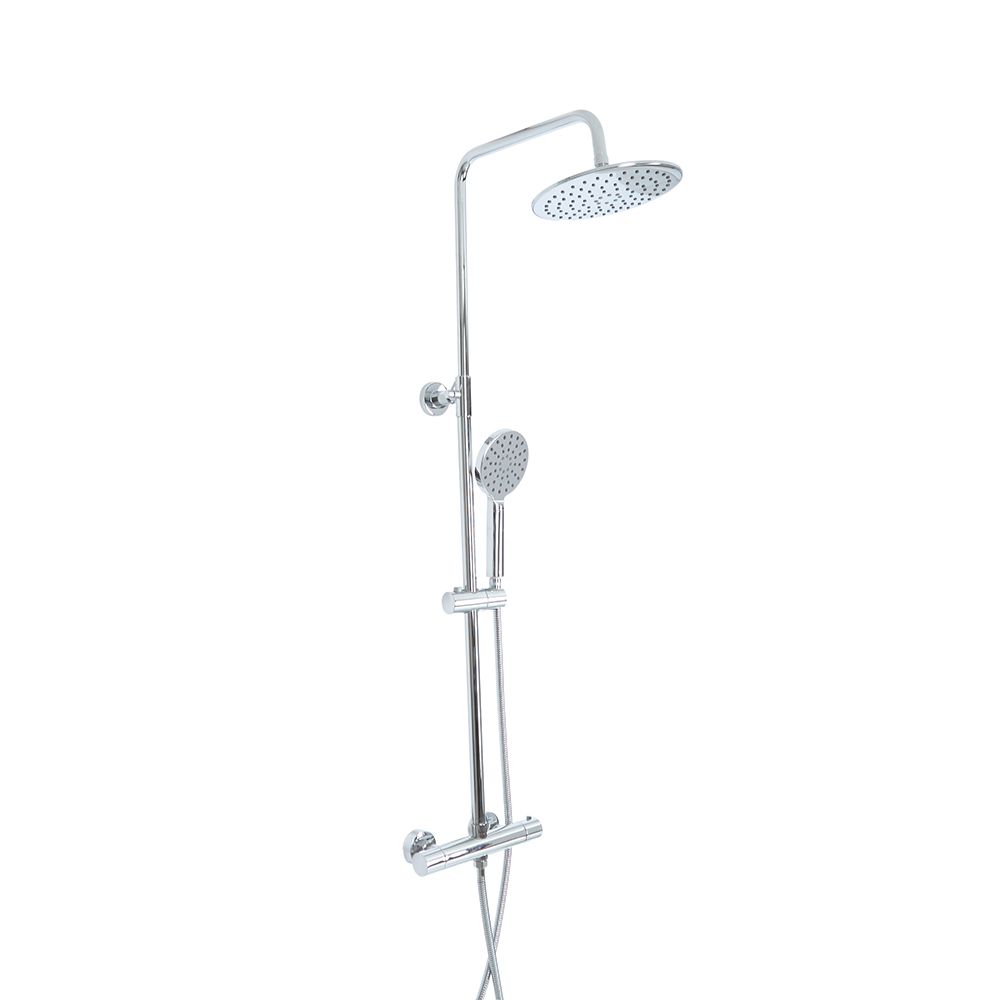 Thermostat-Duschsäule Aus Poliertem Chrom – Mit Handbrause & Duschkopf, Sicherheitsventil, 10 Jahre Garantie