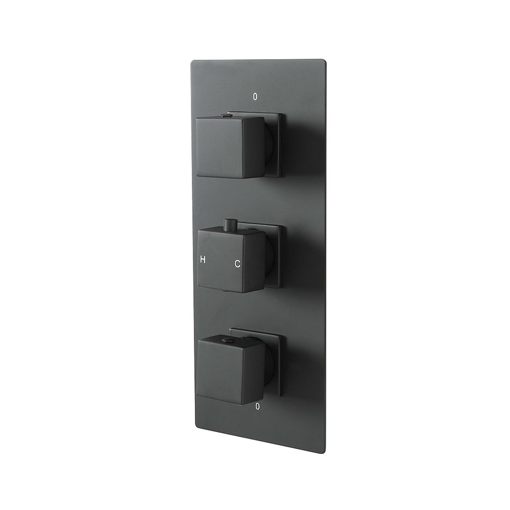 Unterputz-Thermostat für 2 Verbraucher - Schwarz - Preto