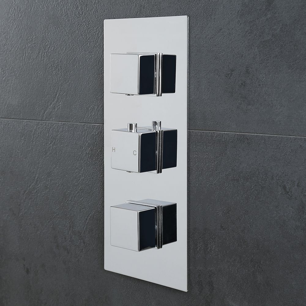Unterputz-Thermostat für 3 Verbraucher - Chrom - Kubix