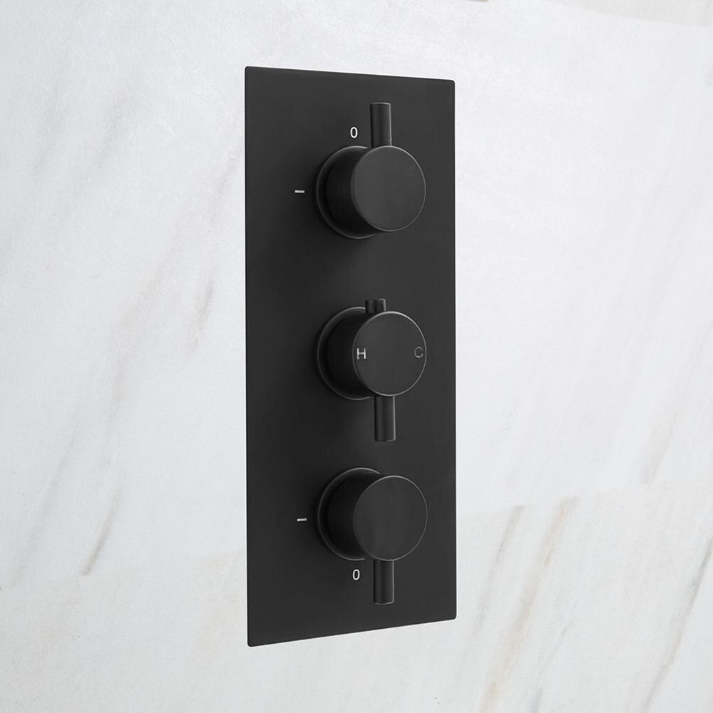 Nox - Schwarzes 2-Wege Thermostat-Duschventil