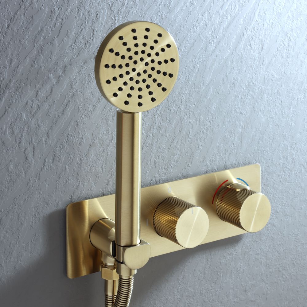 Unterputz-Thermostat für zwei Verbraucher mit Umsteller & Handbrause | Farbe wählbar – Lune