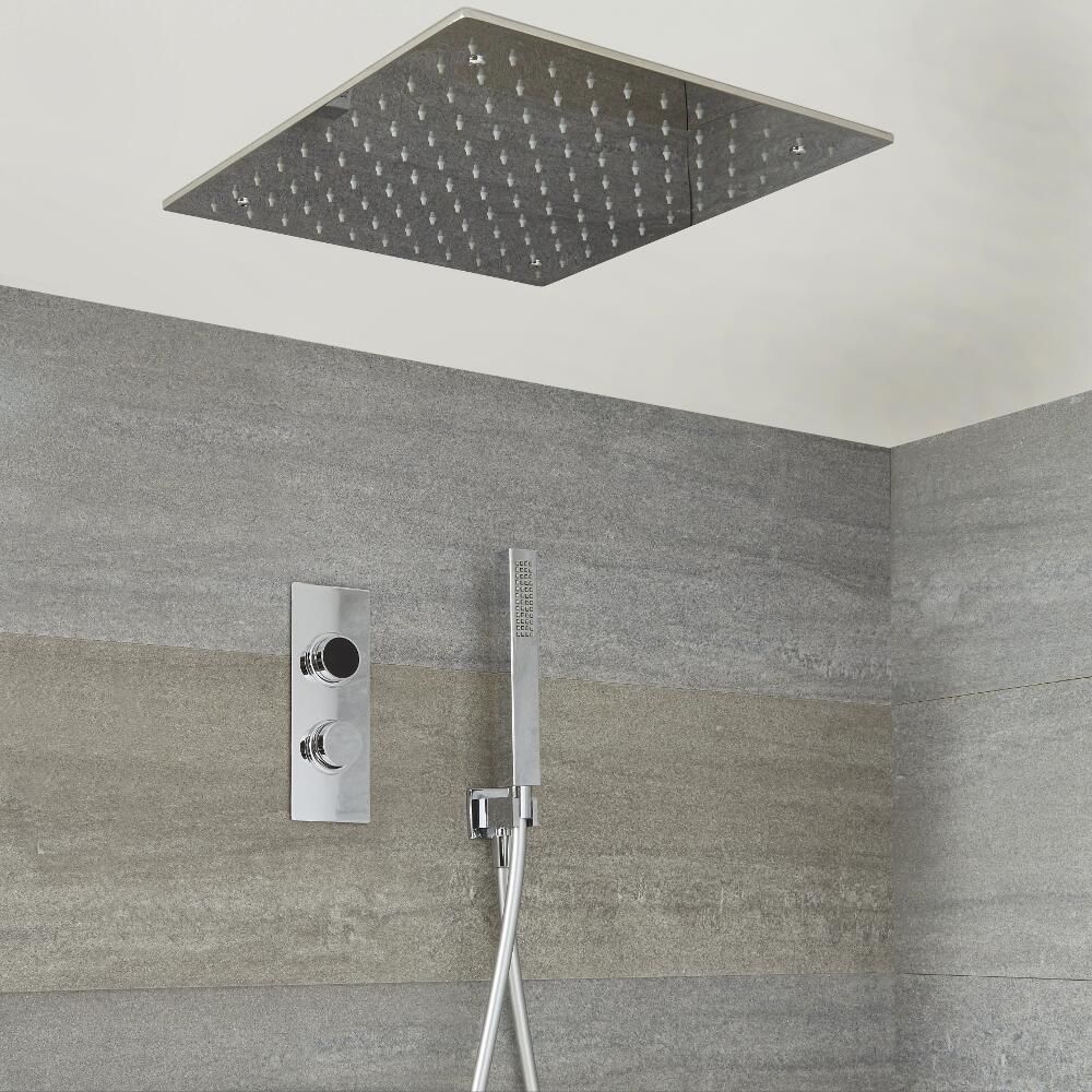 Digitale Dusche für zwei Funktionen, inkl. quadratischem 500mm Unterputzduschkopf & Brause - Narus