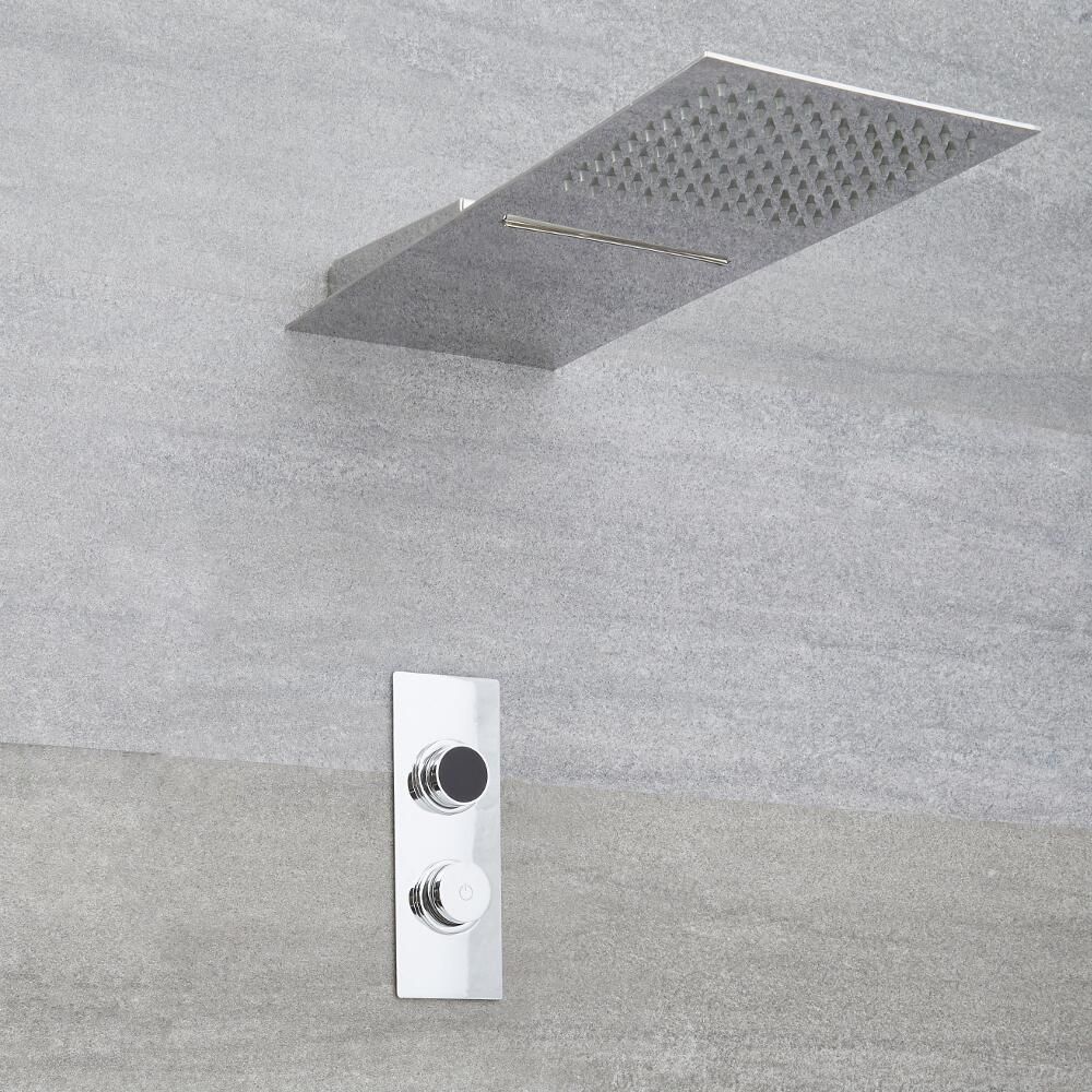 Digitale Dusche für zwei Funktionen, inkl. Duschkopf mit Wasserfallausguss - Narus