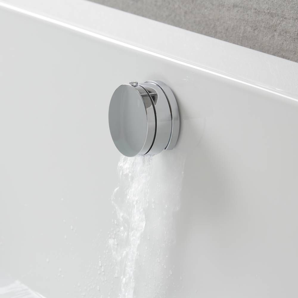 Digitale Wannenarmatur - mit Thermostat, Handbrause, Überlauf-Wanneneinlauf und Ablauf – Chrom – Narus