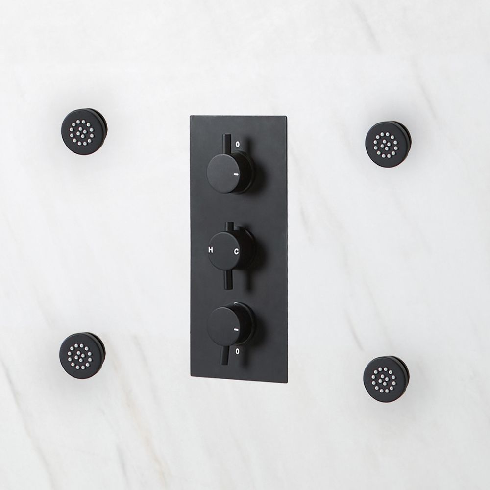 4 Massagedüsen, rund – Schwarz – Nox