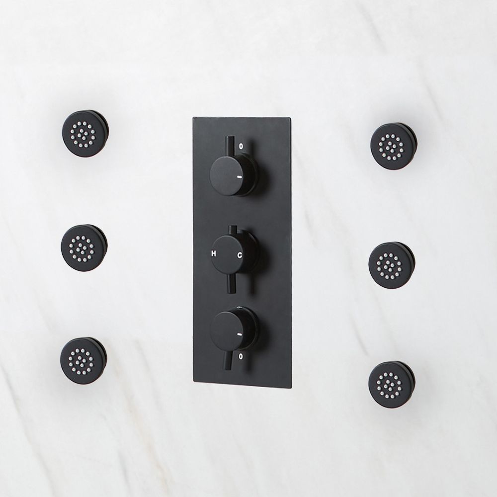 6 Massagedüsen, rund – Schwarz – Nox