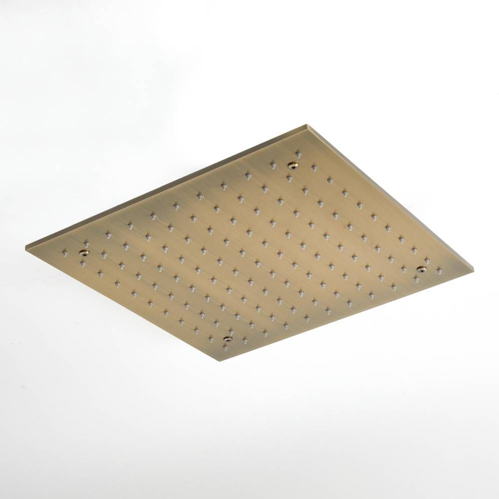 Regendusche Unterputz zur Deckenmontage eckig 400mm – antikes Messing – Alama