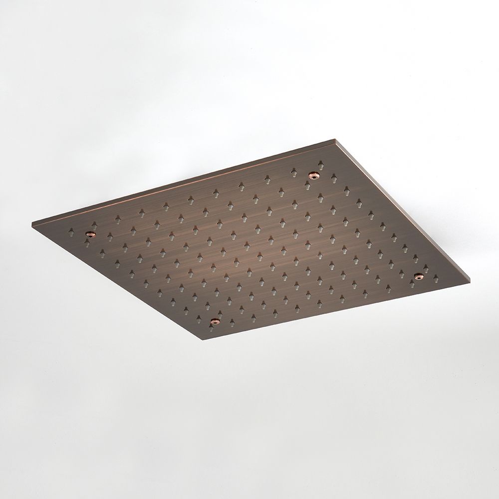 Quadratische 400mm Unterputz-Kopfbrause zur Deckenmontage, Gebürstete Bronze - Amara