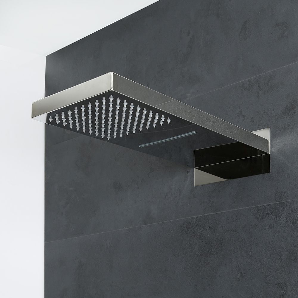 Regenduschkopf mit 2 Funktionen Wandmontage - Chrom – Kubix