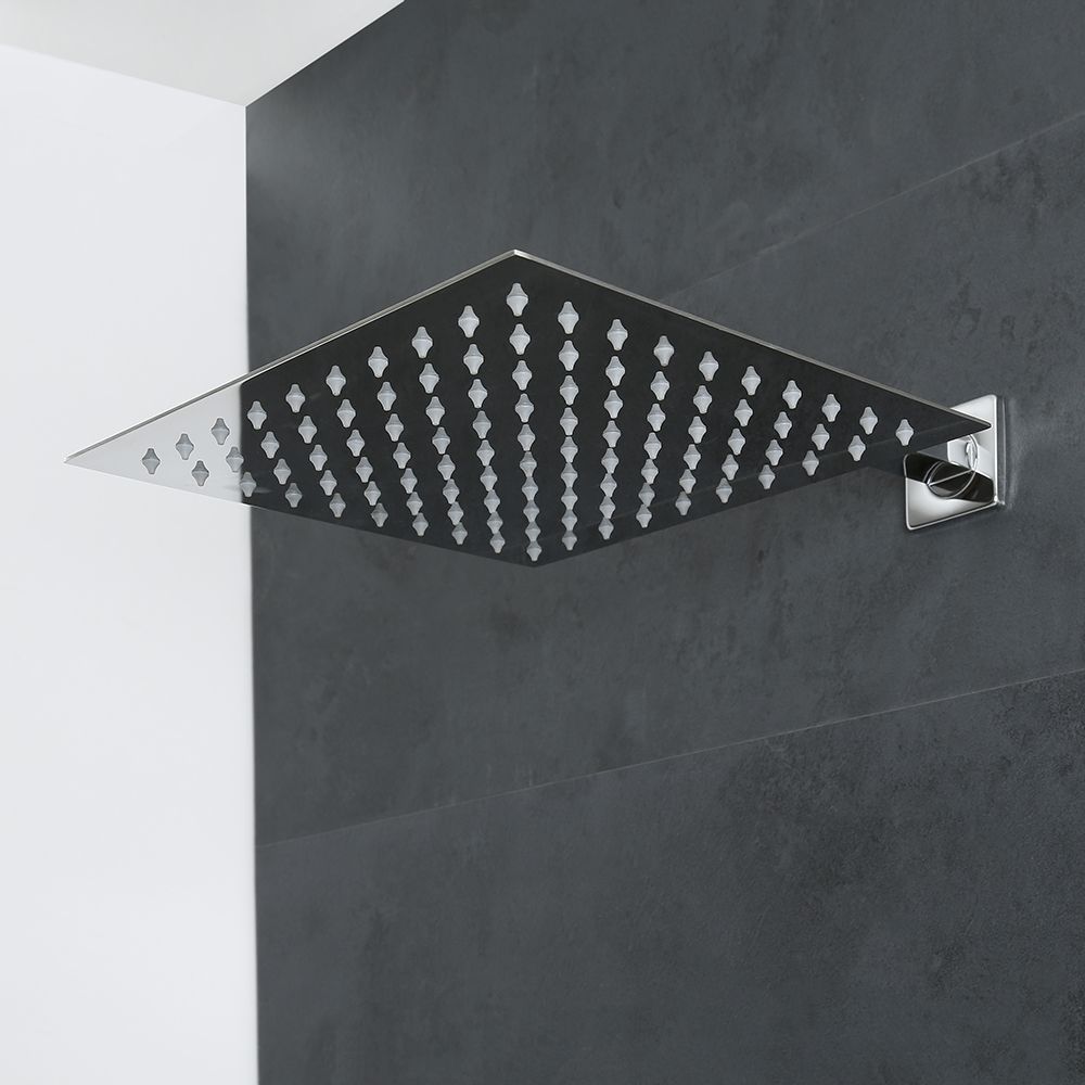 Duschkopf eckig ohne Halterung, 300mm x 300mm – Chrom - Kubix