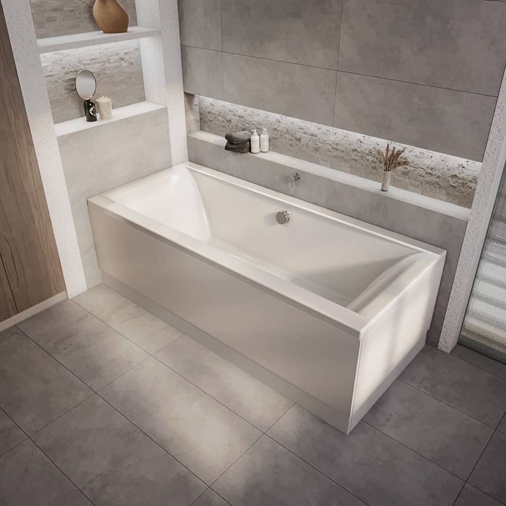Einbaubadewanne mit 2 Rückenschrägen 1700mm x 750mm Seiten- & Endverkleidung wählbar – Sandford