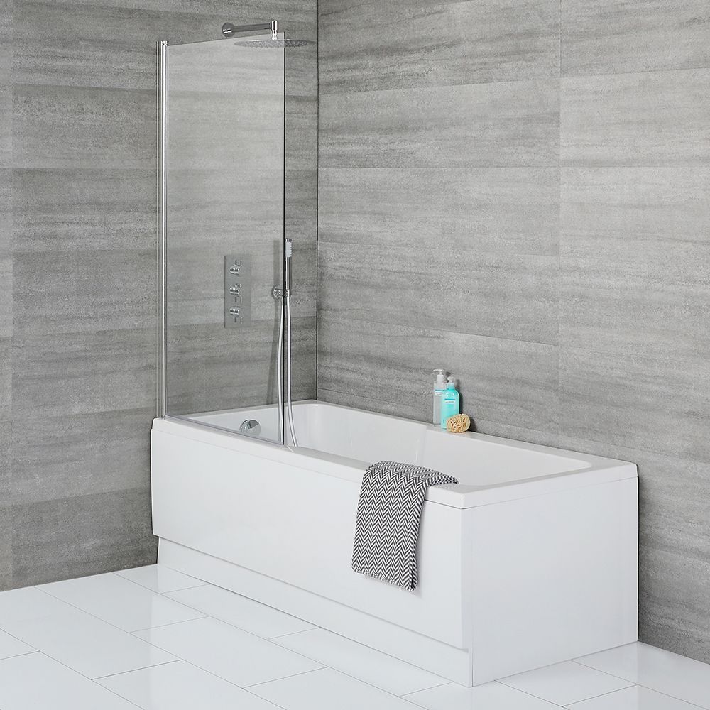 Rechteck-Badewanne, 1700mm x 750mm - inkl. eckigem Aufsatz, Vorder- und Endschürze – Sandford