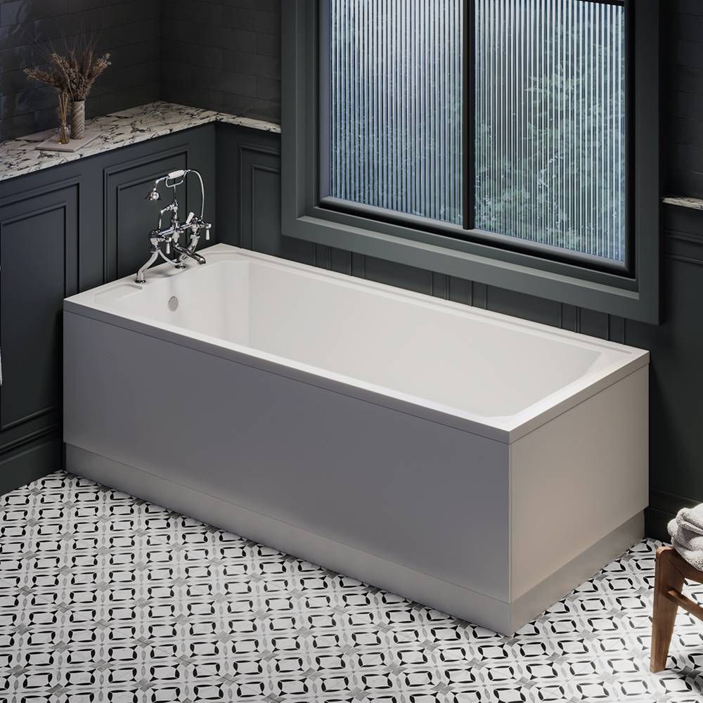 Retro-Einbaubadewanne mit einer Rückenschräge 1700mm x 700mm Seiten- & Endverkleidung wählbar – Richmond