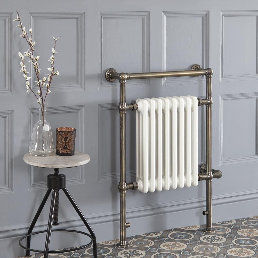 Elektrischer Badheizkörper, 930mm x 620mm – gebürstetes Gold – Elizabeth