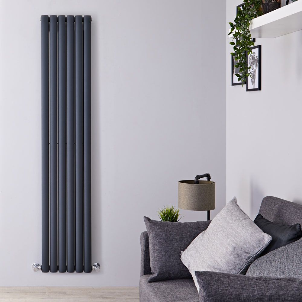Design Heizkörper Vertikal (Doppellagig) 1780mm x 236mm | Anthrazit - Revive