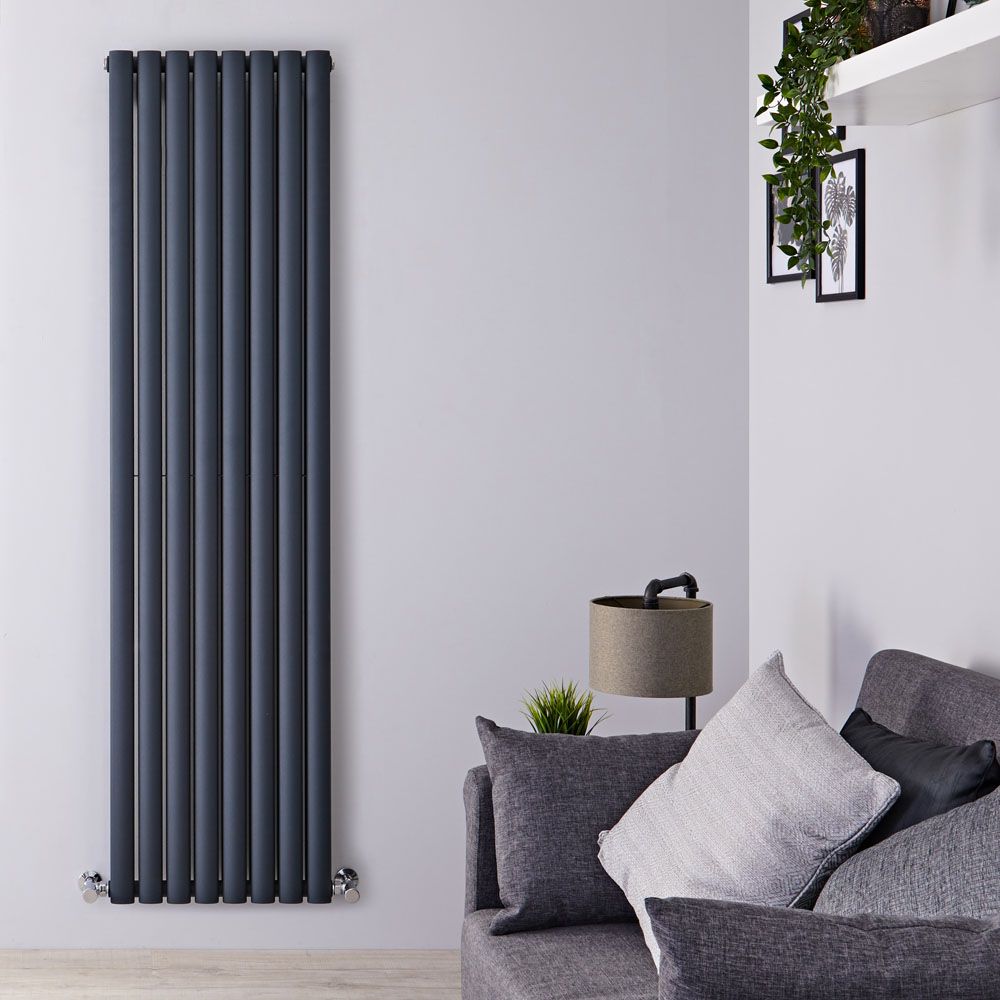 Design Heizkörper Vertikal Anthrazit 1780mm x 472mm 1868W (doppellagig) - Revive