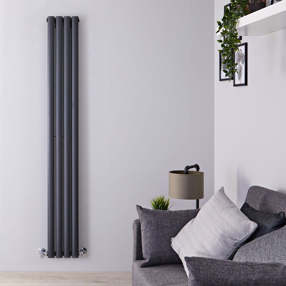 Design Heizkörper Vertikal (Doppellagig) 1780mm x 236mm | Anthrazit - Revive