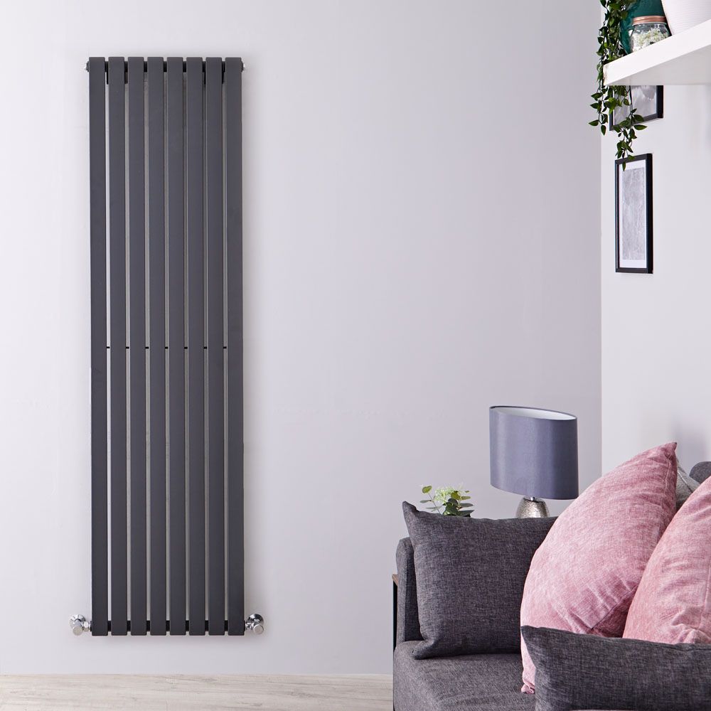 Design Heizkörper Vertikal Anthrazit 1780mm x 472mm 1195W (einlagig) - Sloane