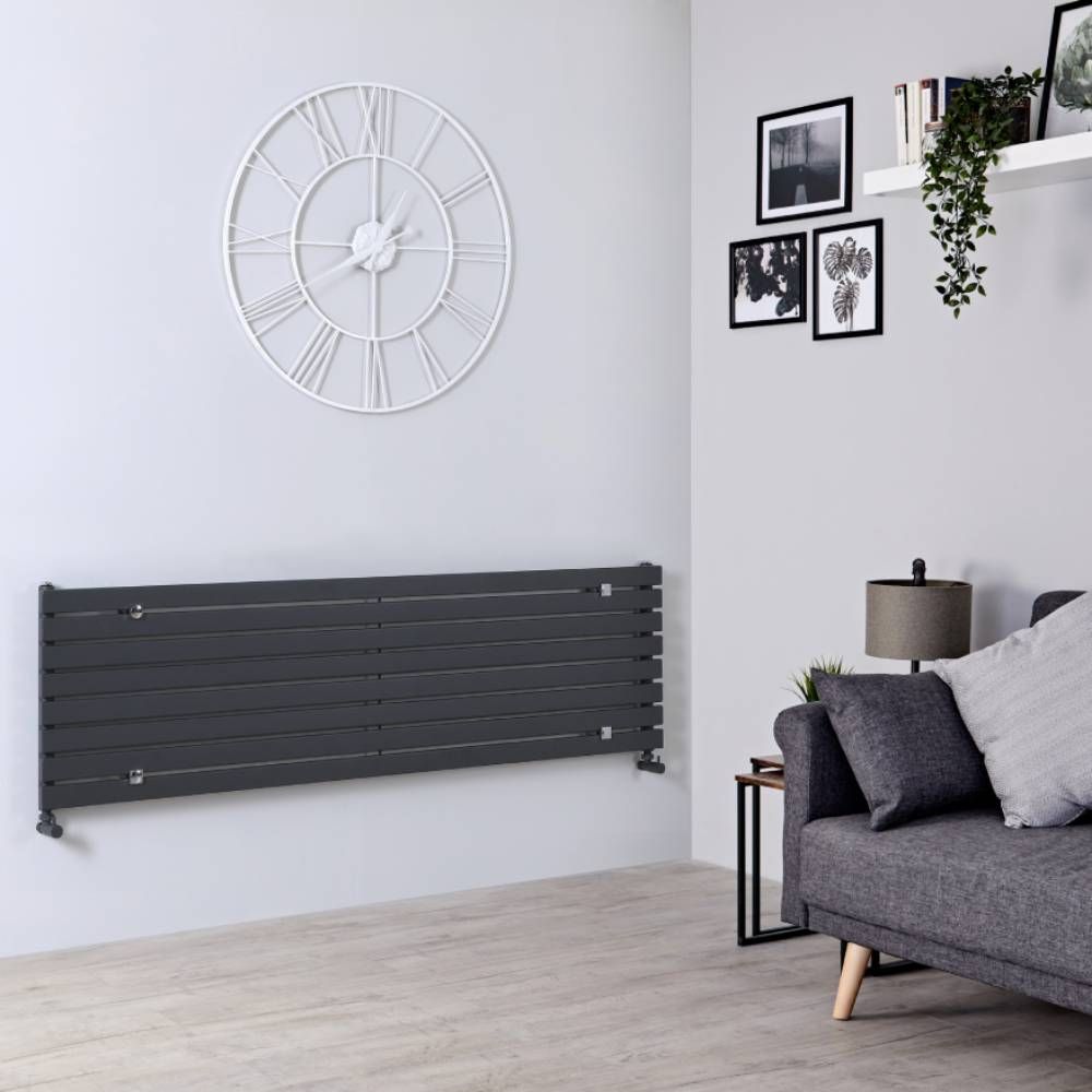 Design Heizkörper (einlagig) horizontal – 427mm x 1780mm - Anthrazit – Sloane