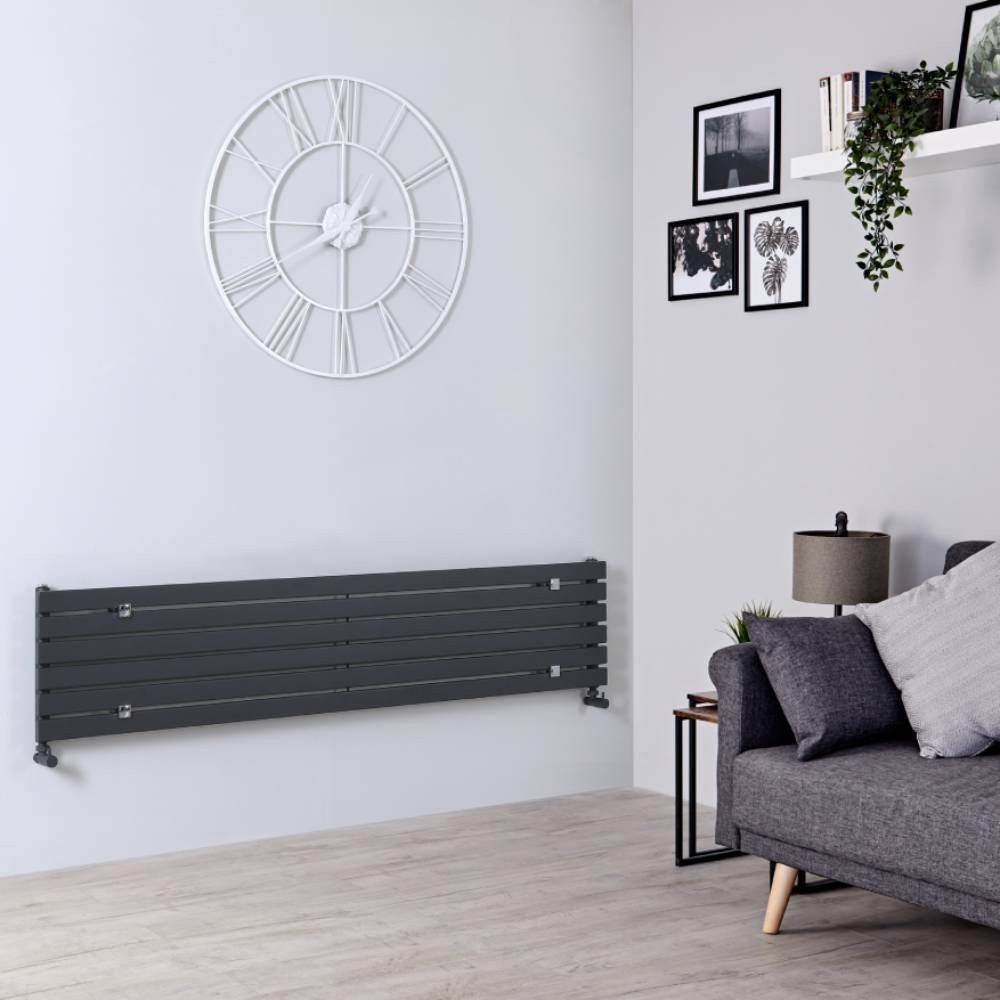Design Heizkörper (einlagig) horizontal – 354mm x 1780mm - Anthrazit – Sloane