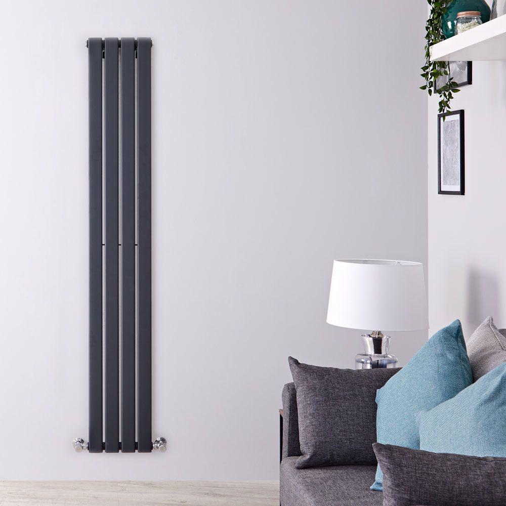 Design Heizkörper Vertikal (Einlagig) 1780mm x 280mm | Anthrazit - Delta