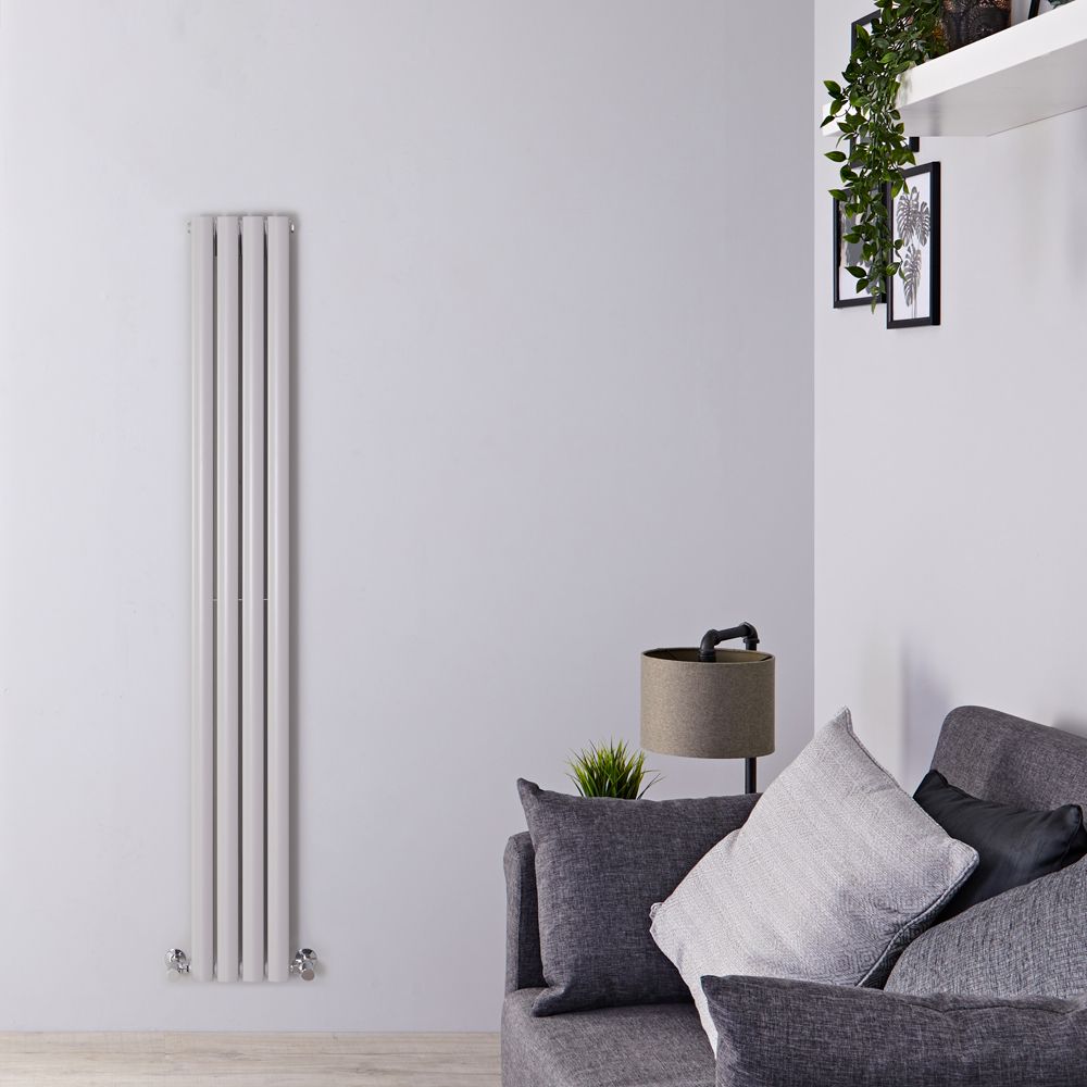 Design Heizkörper Vertikal Weiß 1780mm x 236mm 934W (doppellagig) - Revive