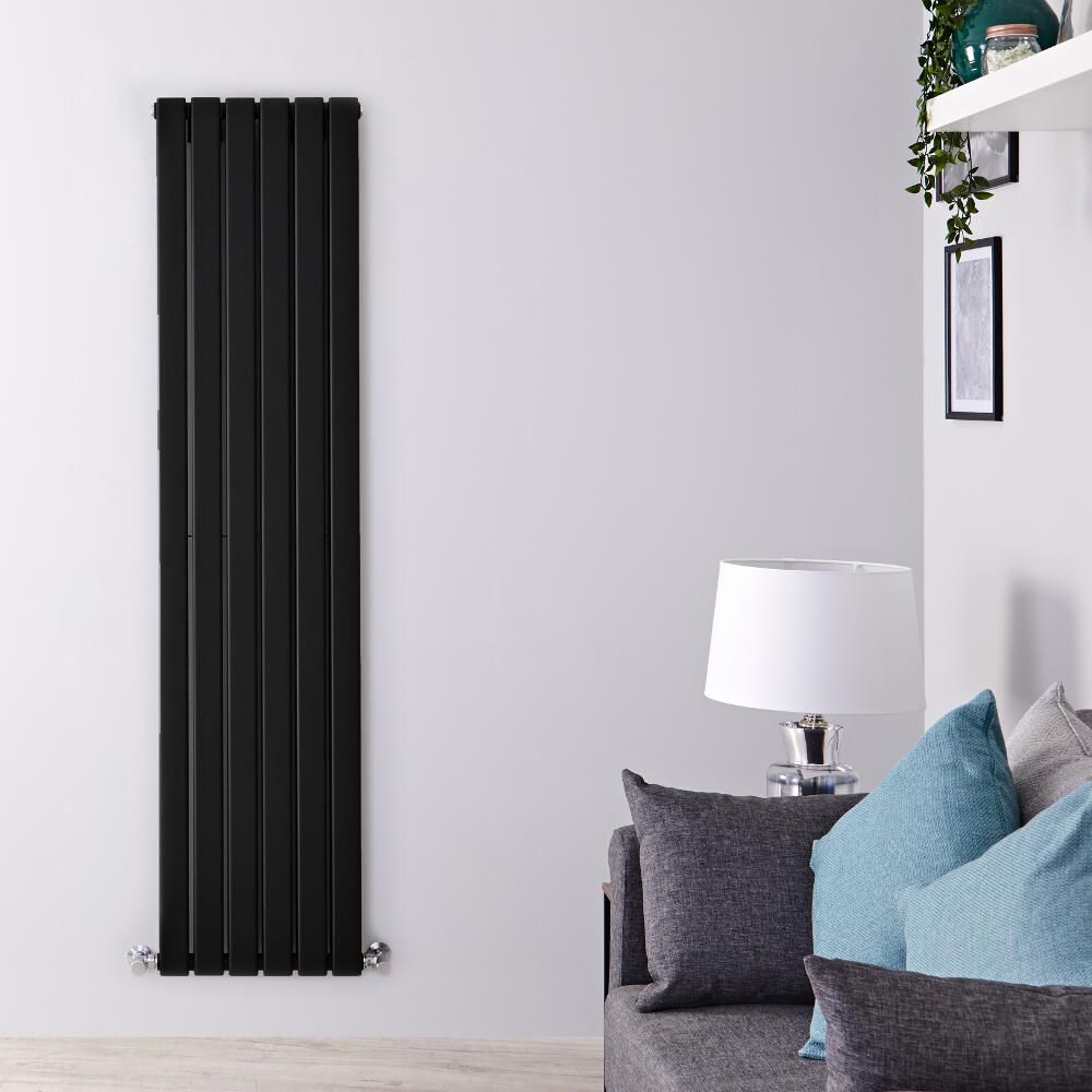 Design Heizkörper Vertikal (doppellagig) 1780mm x 420mm - Schwarz - Delta