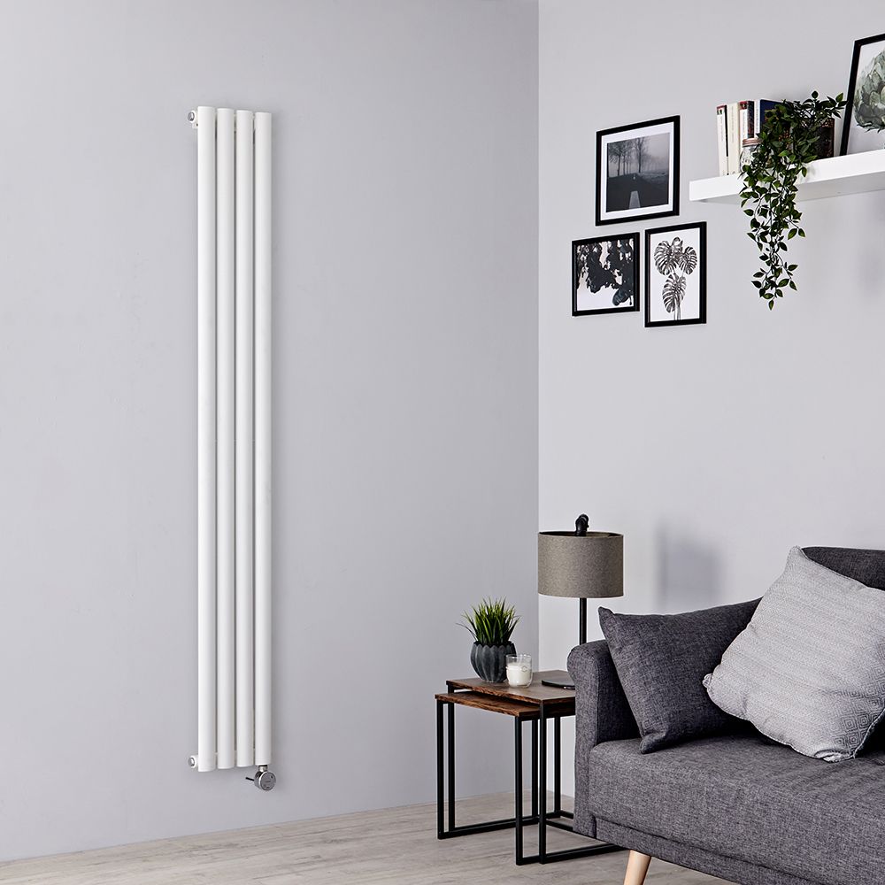 Elektrischer Design Heizkörper Vertikal (einlagig) Weiß 1780mm x 236mm inkl. 800W Heizelement - Revive
