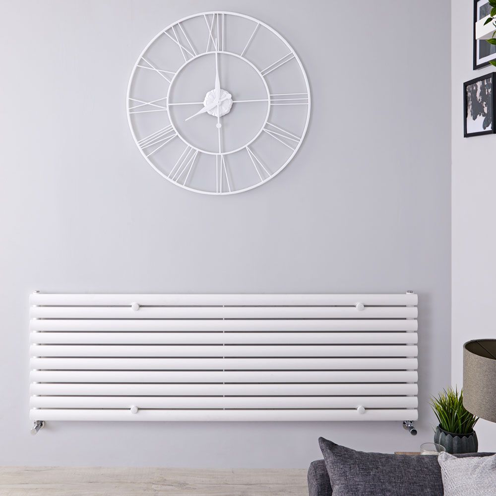 Design Heizkörper Horizontal Weiß 590mm x 1780mm 1476W (einlagig) - Revive