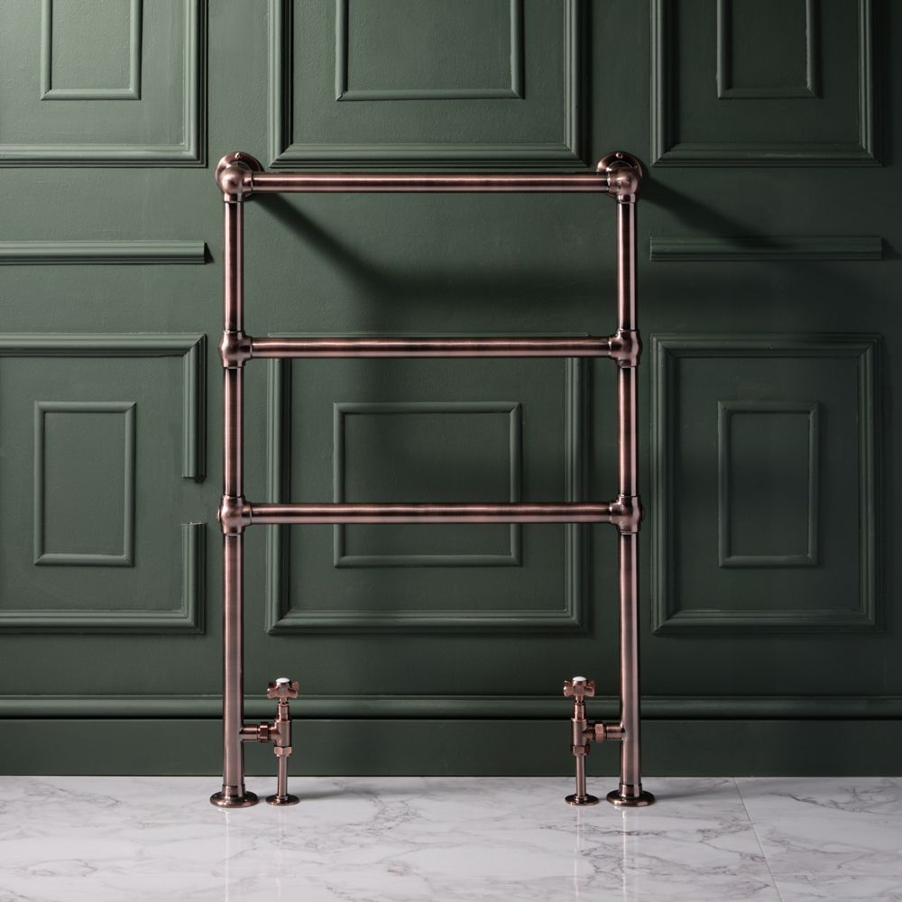 Traditioneller Badheizkörper 966mm x 673mm 223W - Gebürstete Bronze – Salina