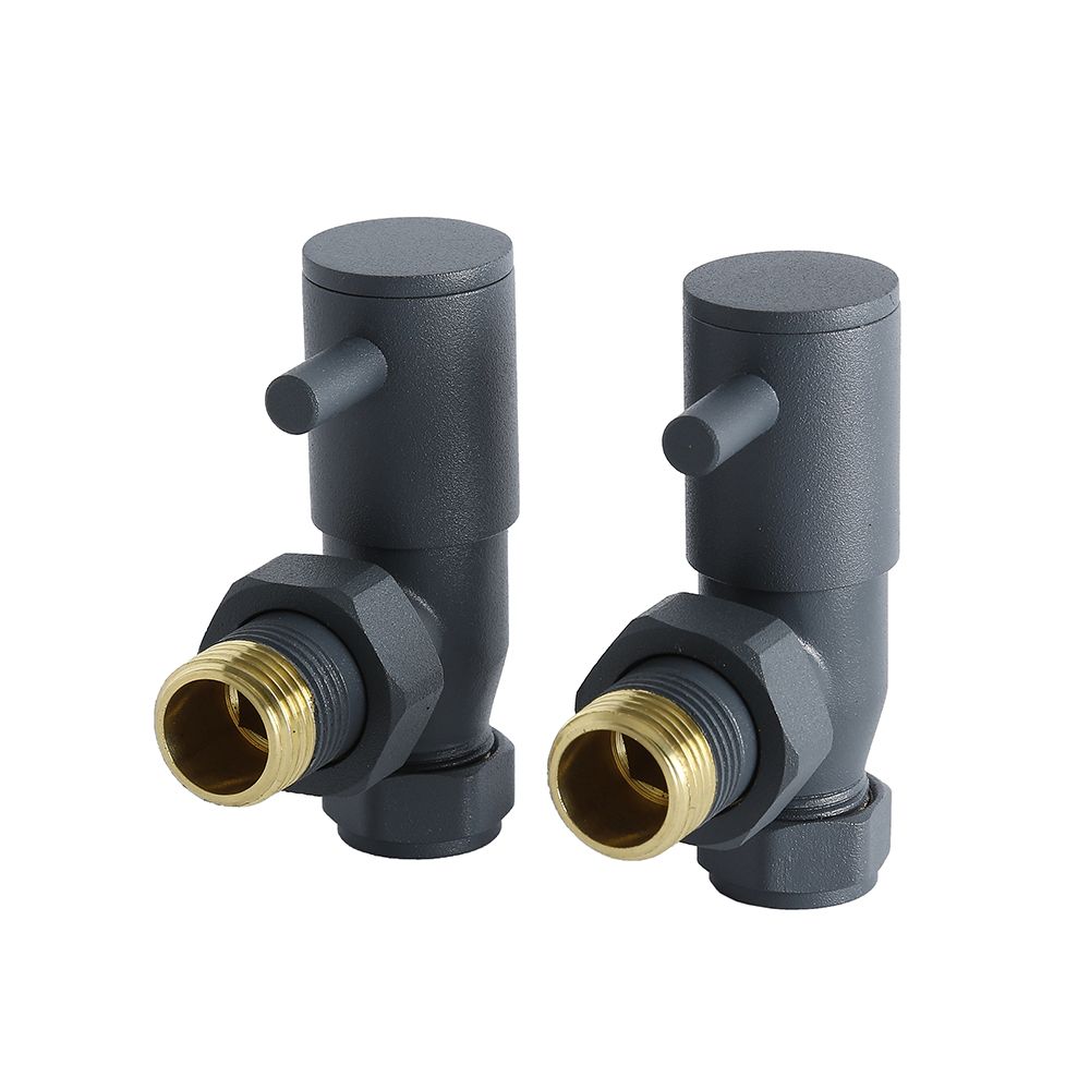 Hudson Reed - Heizkörper-Winkelventile im Paar für 15mm Kupferrohre - Anthrazit
