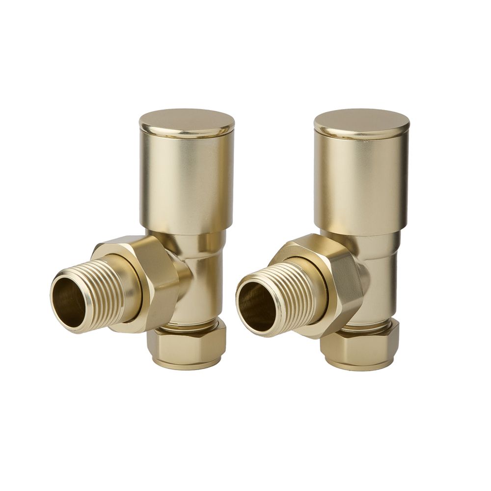 Winkelventile in satiniertem Gold im Paar - manuell – Hudson Reed