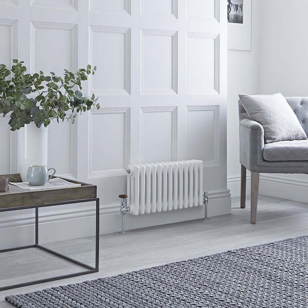 Traditioneller Gliederheizkörper (3-Säulen) Horizontal | 300mm x 605mm  - Weiß - Regent