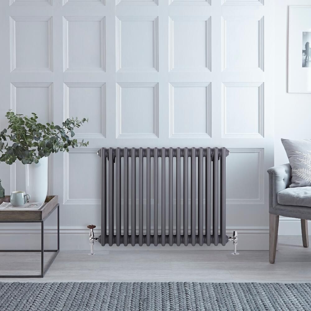 Traditioneller Gliederheizkörper (3-Säulen) Horizontal | 600mm x 785mm  - Anthrazit - Regent