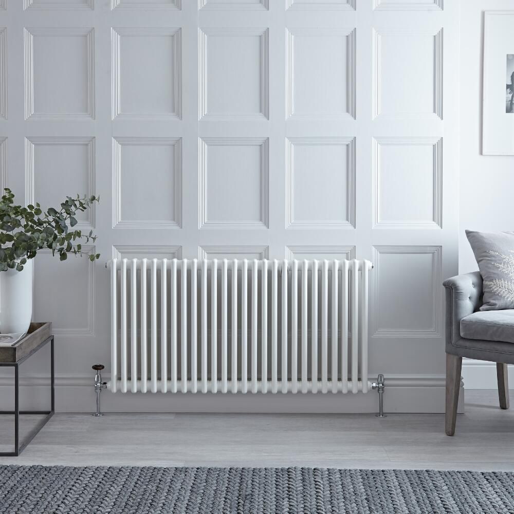 Gliederheizkörper Horizontal 2 Säulen Nostalgie Weiß 600mm x 1190mm 1476W - Regent