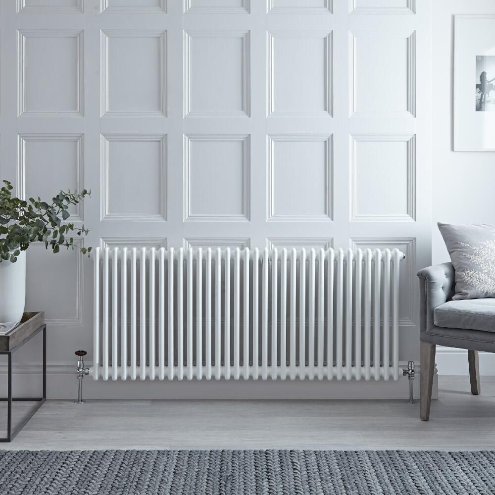Gliederheizkörper Horizontal 2 Säulen Nostalgie Weiß 600mm x 1505mm 1873W - Regent