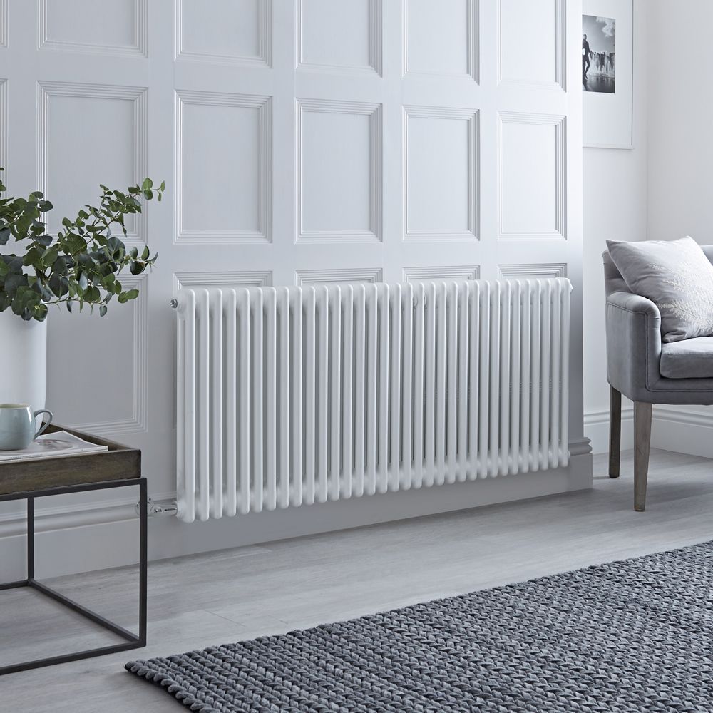 Elektrischer Gliederheizkörper (2 Säulen) Horizontal Weiß 600mm x 1505mm inkl. 1500W Heizelement, Auswahl an WLAN-Thermostat - Regent